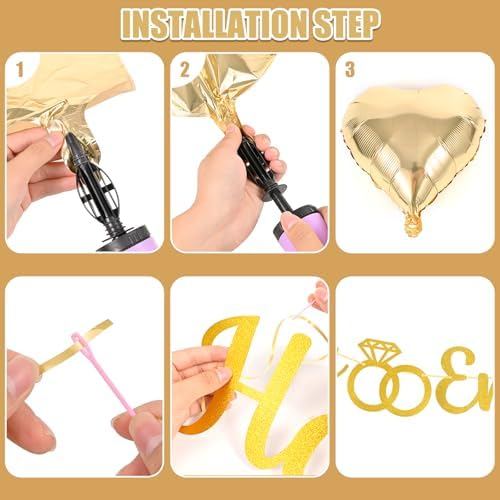 Gold Engagement Congratulations Decor Set