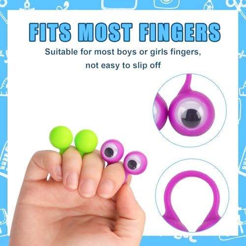 3 Otters 48PCS Eyeball Rings for Kids