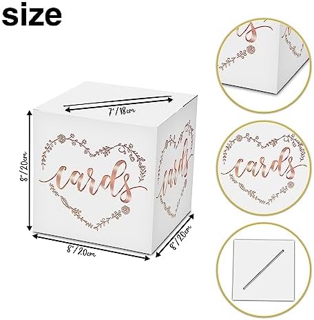 Classic Heart Elegant Card Box - 1 Set Rose Gold