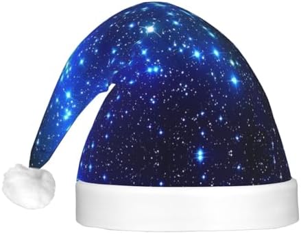 Galaxy Stars Print LED Christmas Hat for Parties and Festive Events