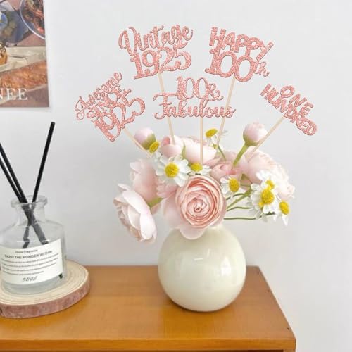 15PCS Rose Gold Birthday Centerpiece Sticks