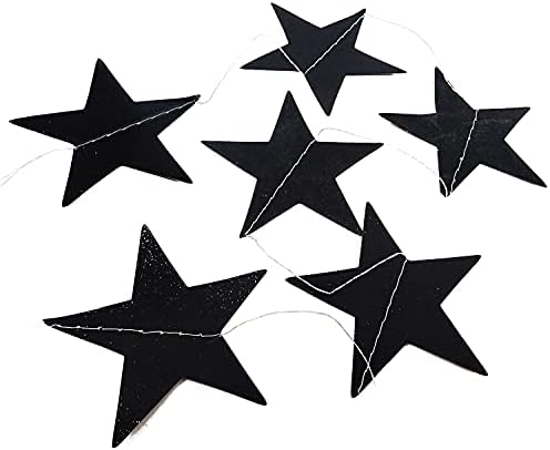 Honbay 2PCS Double Side Glitter Star Garland