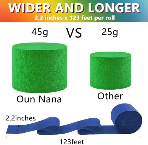 Oun Nana Crepe Paper Streamers 6 Rolls Rainbow