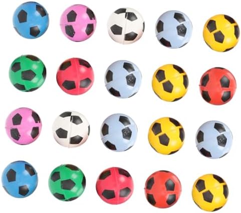 20pcs Soccer Pattern Bouncy Balls for Parties and Prizes