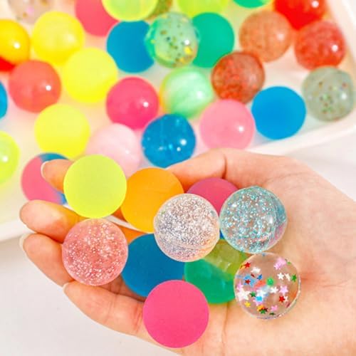 100pcs Colorful Elastic Bouncy Balls for Kids