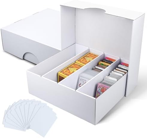 2 Pack Card Storage Boxes with 10 Dividers for Collectible Cards