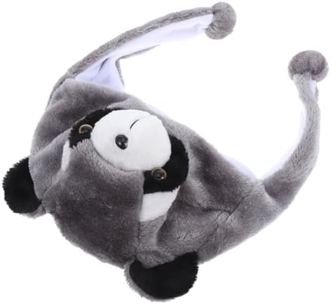LUOZZY Plush Raccoon Hat for Kids and Adults