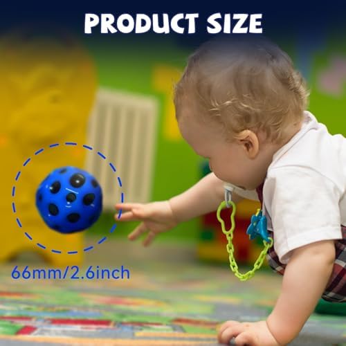 Poosue Bouncy Space Moon Balls - 12PCS Super Bouncy Kids Ball
