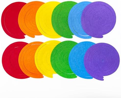 36 Pcs Rainbow Felt Swirl Streamer Ceiling Decorations