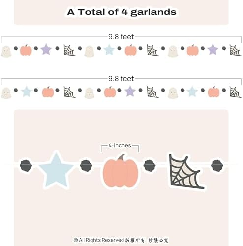 Cheerland Pastel Halloween Garland Decorations