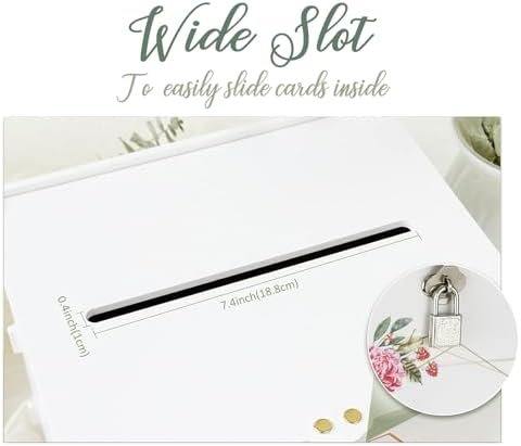 White Wedding Card Box with Lock for Events