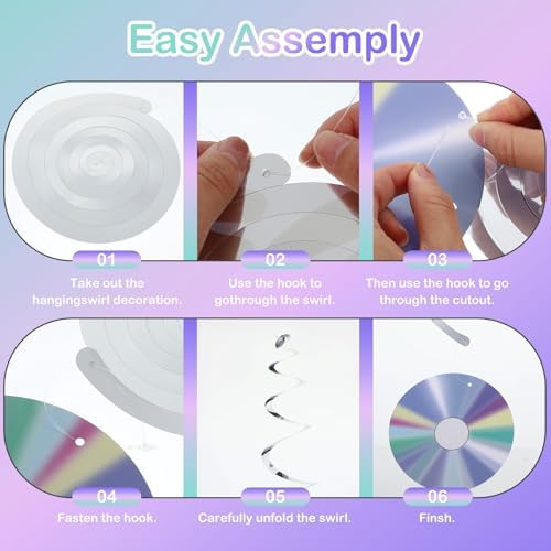 Y2K 90s Retro Party Decorations CD Swirls Hanging Streamers