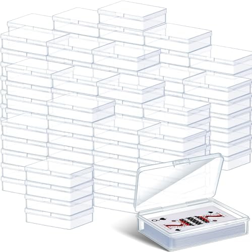 Vicenpal 100 Pcs Clear Plastic Card Deck Case