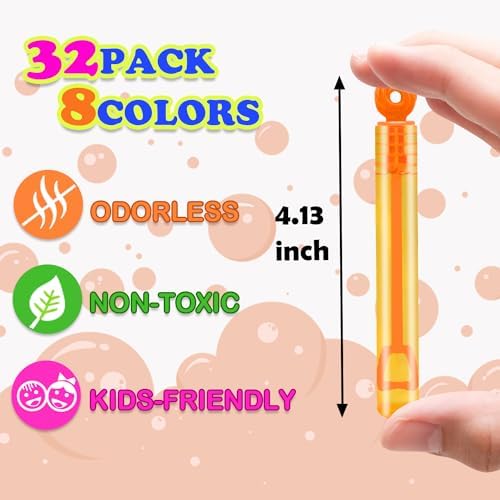 Party Goodie Bag Stuffer Fillers 32-Pack Bubble Wand Toys for Kids