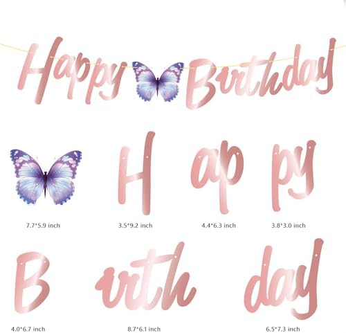 Purple Pink Birthday Decorations Set for Women Girls