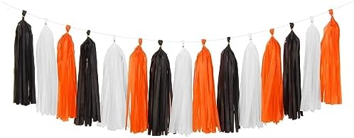 Panduola Black White Orange Halloween Garland Decorations