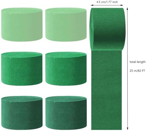 Capesaro Green Crepe Paper Streamers 6 Rolls Party Decorations