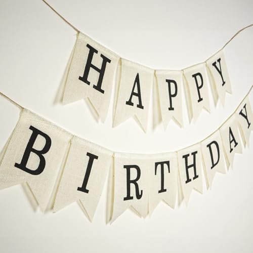 Anwyll Black Happy Birthday Banner Sign