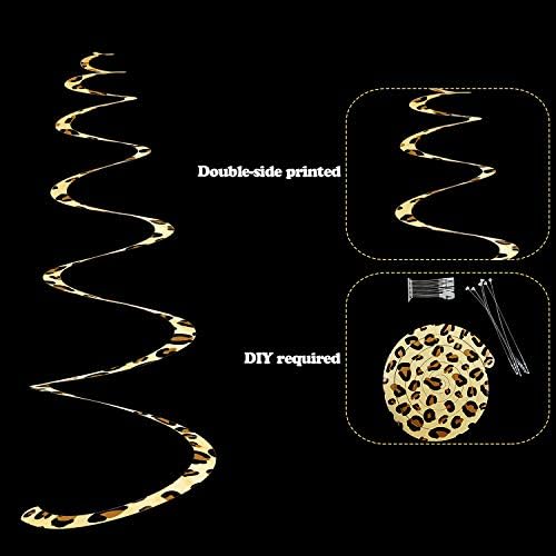 Boao 15 Pcs Leopard Print Hanging Swirls