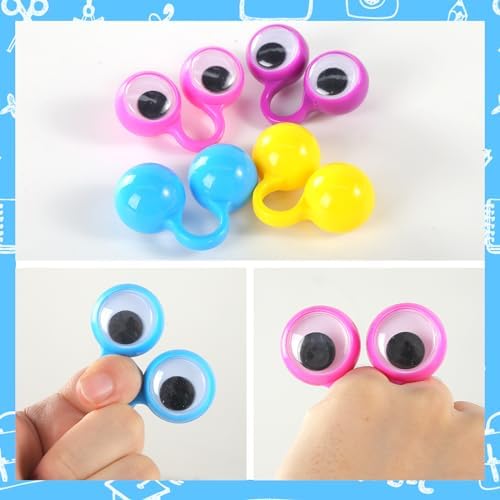 3 Otters 48PCS Eyeball Rings for Kids