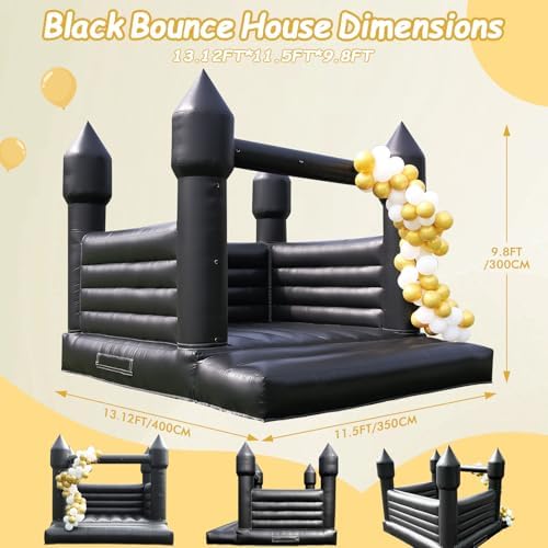 13FT Commercial Inflatable Black Bounce House for Halloween and Birthday Parties