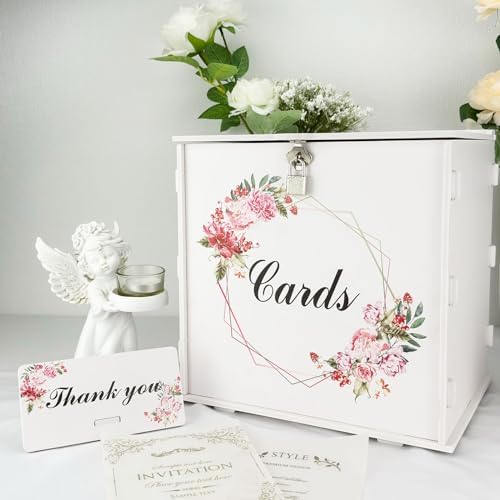 White Wedding Card Box with Lock for Events