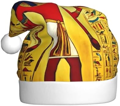 Ancient Egypt Design Christmas Santa Hat Plush for Adults