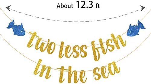 Gold Glitter Two Less Fish in the Sea Banner