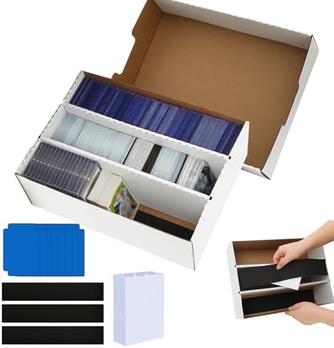 MZONGZI Sports Card Storage Box 2400 Count with 8 Dividers