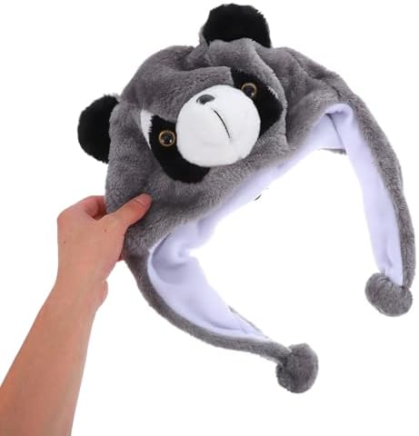 LUOZZY Plush Raccoon Hat for Kids and Adults