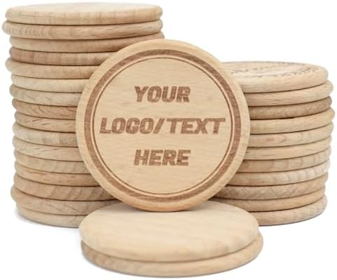 Custom Wooden Drink Tokens with Logo Engraving