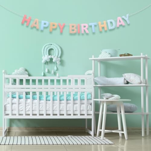 Felt Happy Birthday Garland Rainbow Banner Reusable Party Decor