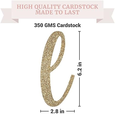 Pre-Strung Gold Glitter Wedding Banner - 8 ft Strand