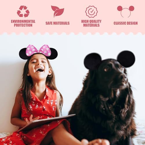 Septo 10 Pack Mouse Ears Headbands Party Decor