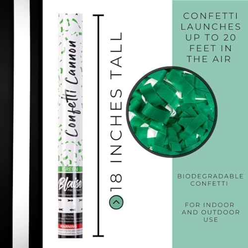 Blaise Pyro Party Green Confetti Poppers 18 6 Pack