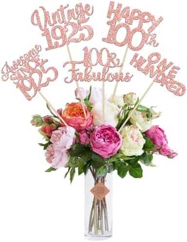 15PCS Rose Gold Birthday Centerpiece Sticks