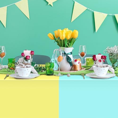 6Pcs Pastel Rainbow Plastic Tablecloths for Parties