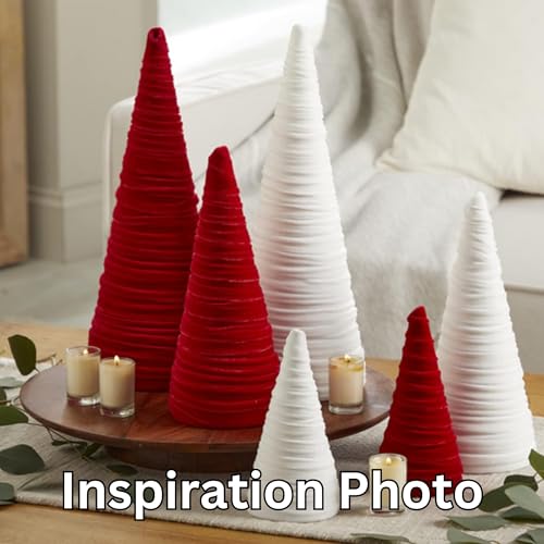 Red Velvet Cones Set of 3 for Romantic Decor