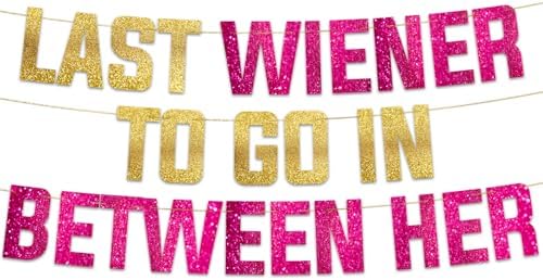 Funny Bachelorette Gold Glitter Banner - Bachelorette Party Decor