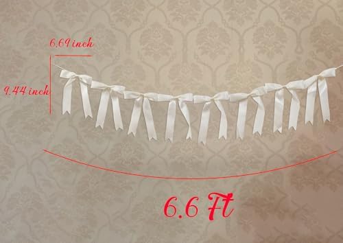 White Bow Garland for Bachelorette Party Decor