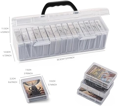 JEPISADI Trading Card Storage Box with 18 Independent Compartments