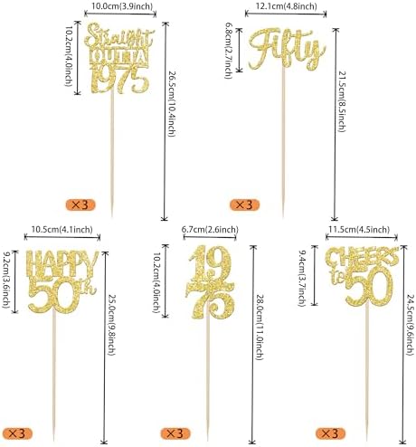 50th Birthday Centerpieces Sticks Gold Decorations