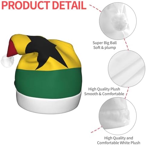 Ghana Flag Christmas Hat with LED Lights