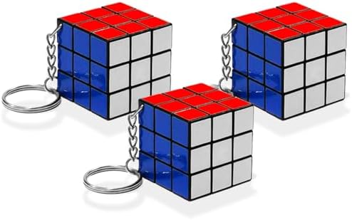 Puzzle Cube Keychain 3 Pack - Mini Magic Cube Keychain Set
