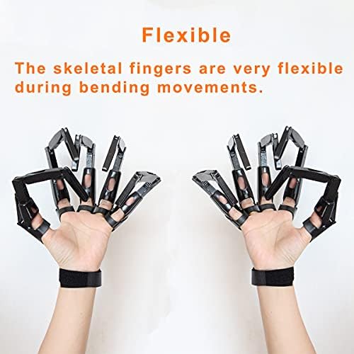 Halloween Gloves Skull Fingers Articulated Devil Claws Cosplay Ghost Hands Black