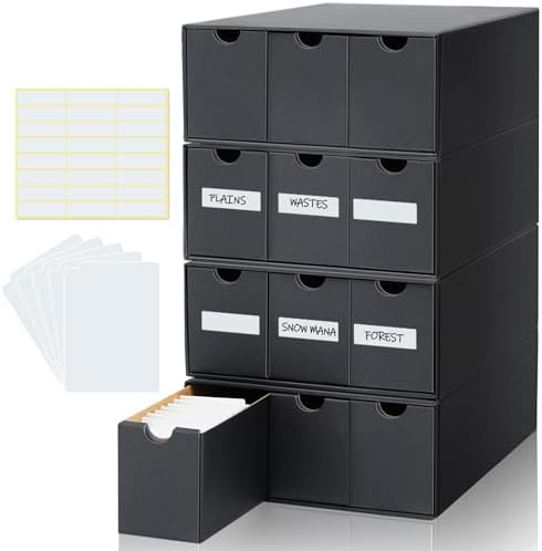 Cholemy 15000 Trading Cards Storage Box with 70 Dividers and Labels