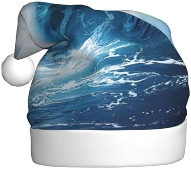 Big Ocean Wave HD Print Christmas Santa Hat Plush