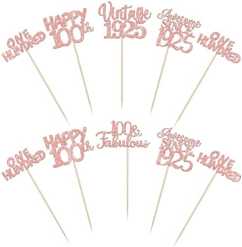 15PCS Rose Gold Birthday Centerpiece Sticks