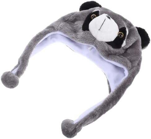 LUOZZY Plush Raccoon Hat for Kids and Adults