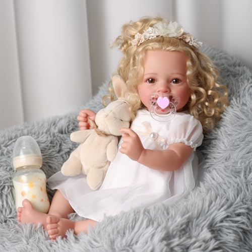 BABESIDE Lifelike 20 Inch Newborn Baby Doll Blond Girl